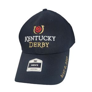 NWT Kentucky Derby Rose Icon Hat 143rd Black Embroidered Fan Favorite Adjustable